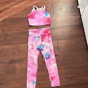 Old Navy Active Powersoft Pink and Blue Tie-Dye Set - Kids size 8